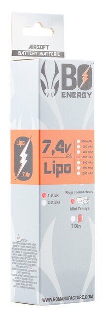 Airsoft batéria B.O. LIPO 7.4 V 1300 mAh 25 C 1 stick 2S